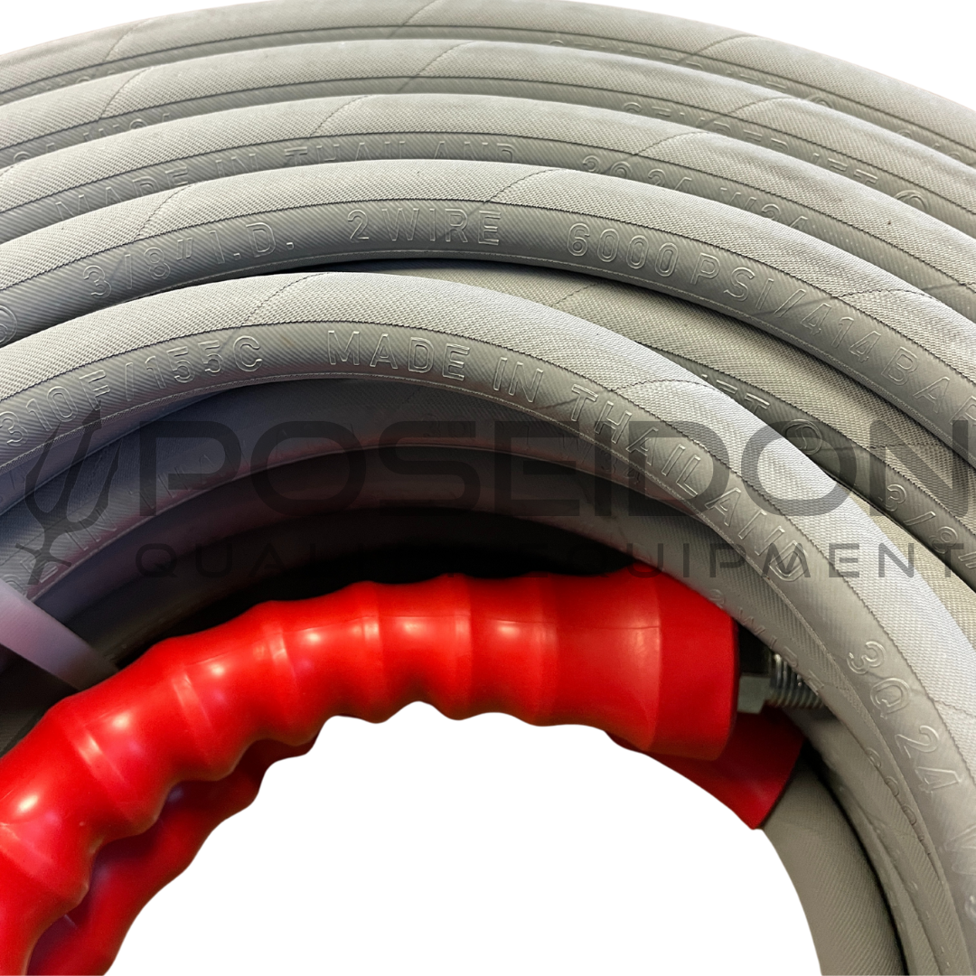 3/8" x 100' 6000PSI High Pressure Hose, Gray