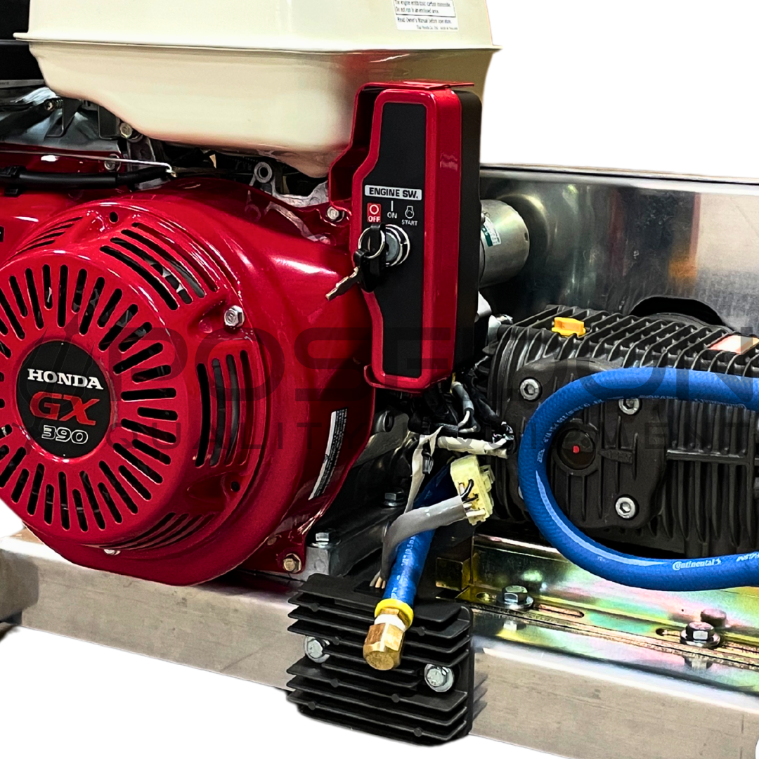 5.5 GPM 3000PSI Pressure Washer Electric Start Bandit Skid | Honda X390 Belt Drive