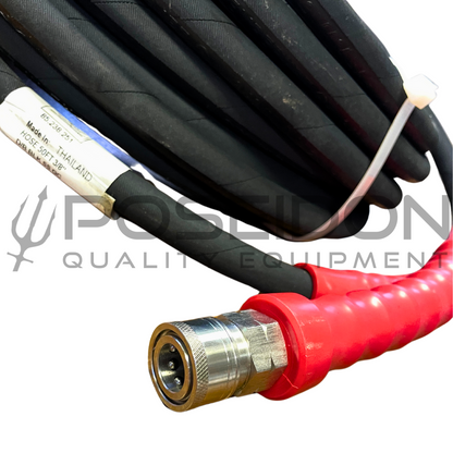 3/8" x 50' 6000 PSI High Pressure Hose with QC, DB Black