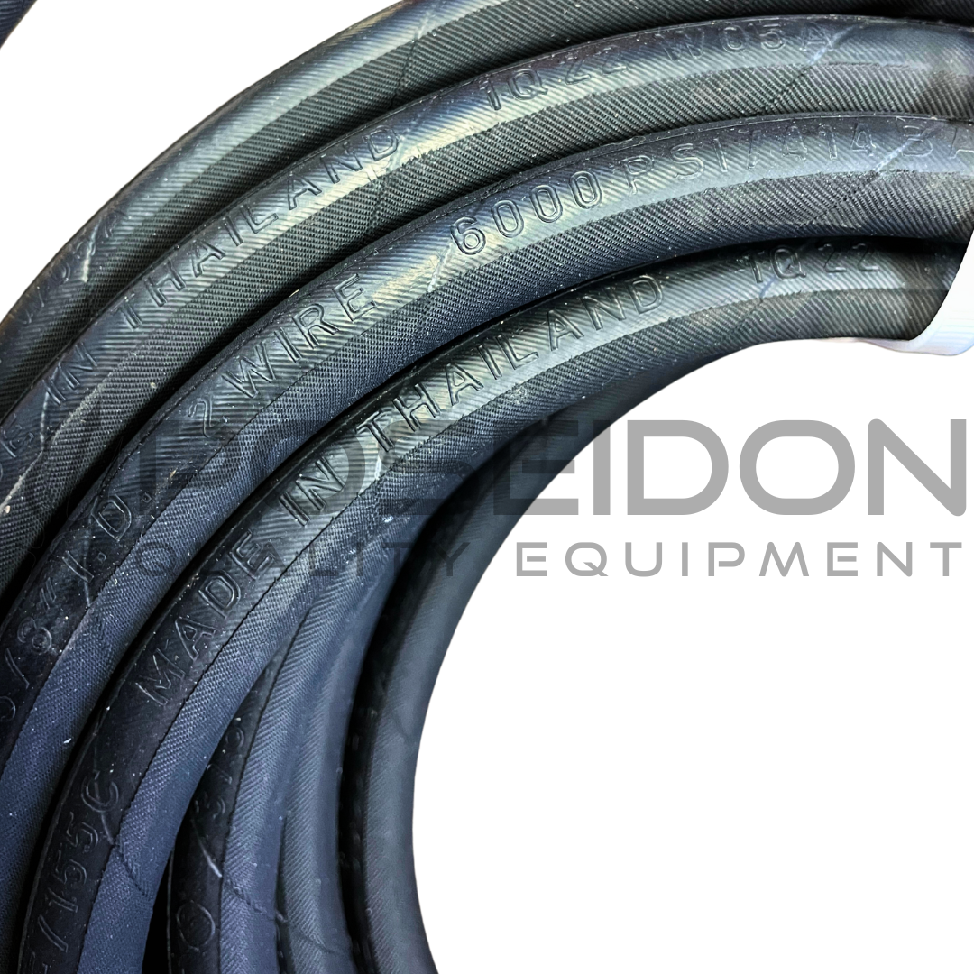 3/8" x 50' 6000 PSI High Pressure Hose with QC, DB Black
