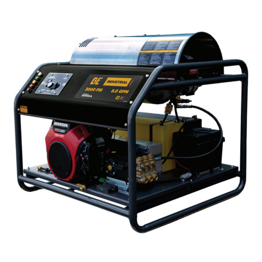 BE HW3024HG12V Hot Water Gas Pressure Washer | 8.0 GPM, 3,000 PSI, Honda GX690